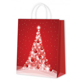Darčeková taška vianočná 505100 A5 18x10x23cm červený stromček