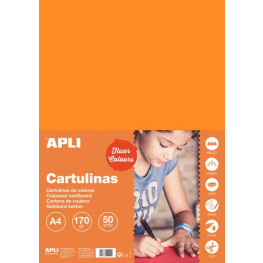 Farebný papier A4 170g APLI A14250 fluo-oranžový