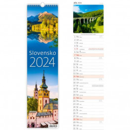 Kalendár nástenný dlhý Slovensko 2024