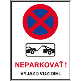Nálepka Neparkovať - výjazd vozidiel A3