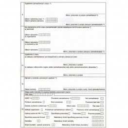Záznam o registrovanom pracovnom úraze A4 50 listov