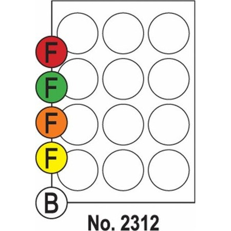 Etikety SOTO 2312, farebné, okrúhle 60mm žlté