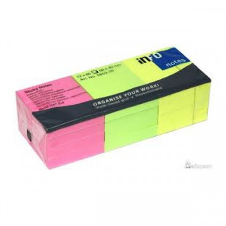 Nalepovací bloček INFO 40x50/12x100 listov neon